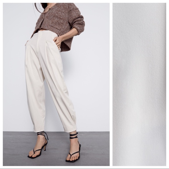 NWT. Zara Cream Slouchy Trousers. Size M, XL. - Picture 3 of 10